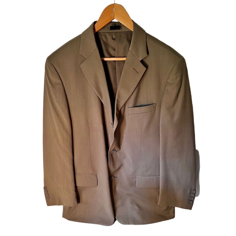 MEN'S BROWN WOOL 2 BUTTON LINED JACKET BY CORNELLI  SIZE 40S